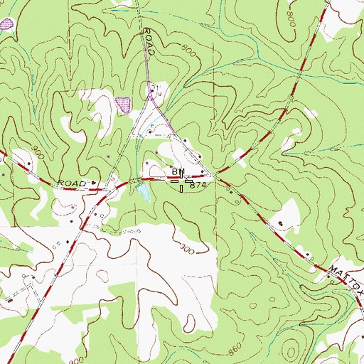 Topographic Map of Whiteoak School (historical), GA