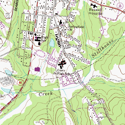 Topographic Map of Greensboro Elementary School, GA