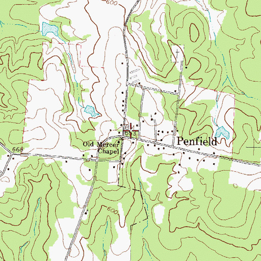 Topographic Map of Penfield Female Seminary (historical), GA
