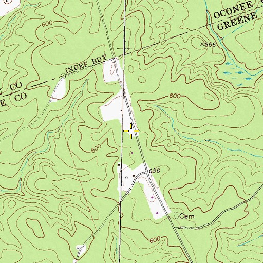 Topographic Map of Thompson Grove School (historical), GA