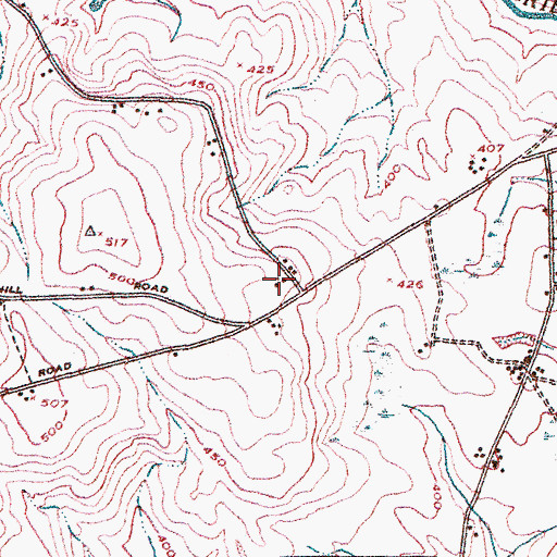 Topographic Map of Hughes Cemetery, GA