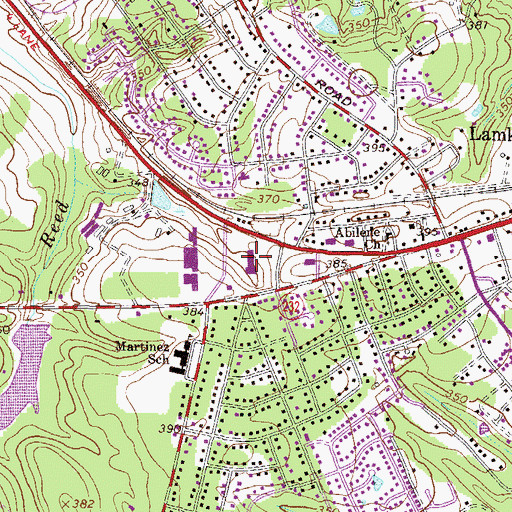 Topographic Map of Columbia Square Shopping Center, GA