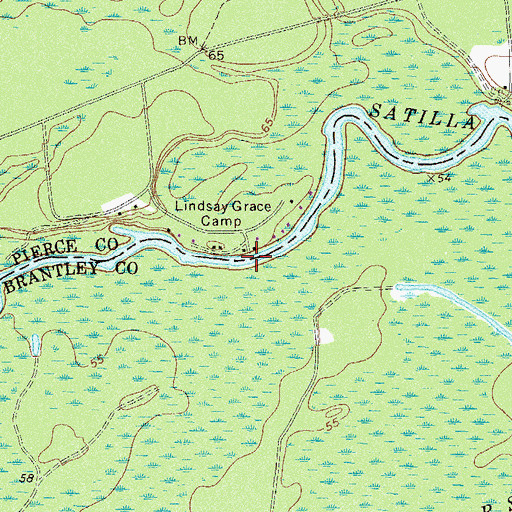 Topographic Map of Rattlesnake Bridge (historical), GA