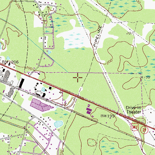 Topographic Map of Appling County Industrial Park, GA