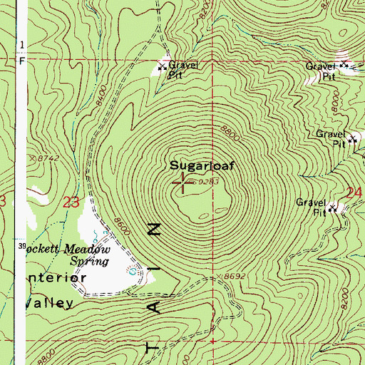Topographic Map of Sugarloaf Peak, AZ