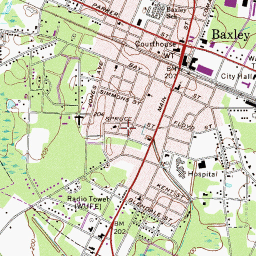 Topographic Map of Speer Homes, GA