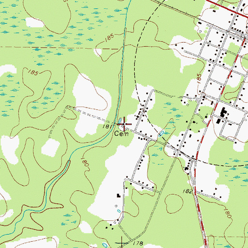 Topographic Map of Surrency Grove Church, GA