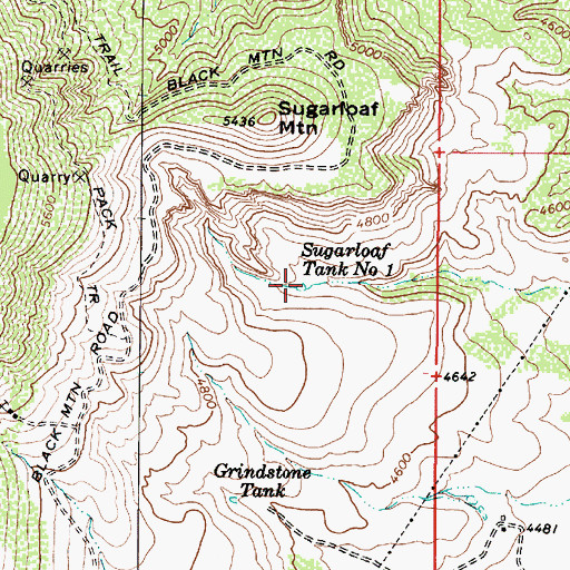 Topographic Map of Sugarloaf Tank Number One, AZ