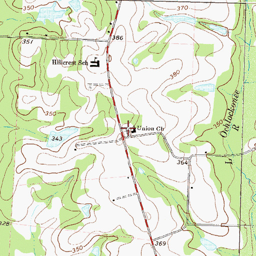 Topographic Map of Union Cemetery, GA