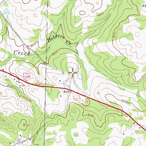 Topographic Map of Holder Plantation, GA