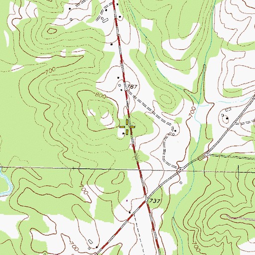 Topographic Map of Jones Chapel, GA