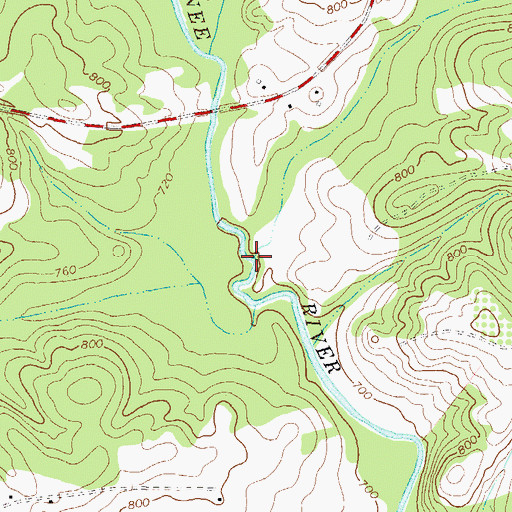 Topographic Map of Little Gravelly Creek, GA