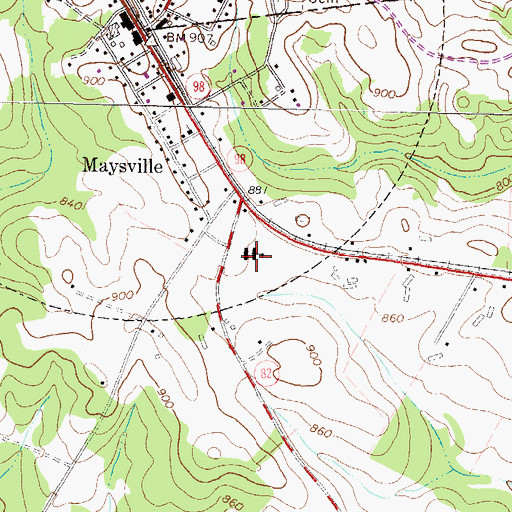 Topographic Map of Maysville Elementary School, GA