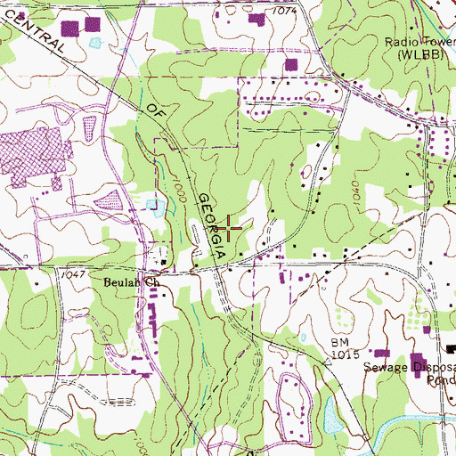 Topographic Map of Land-O-Plenty Subdivision, GA