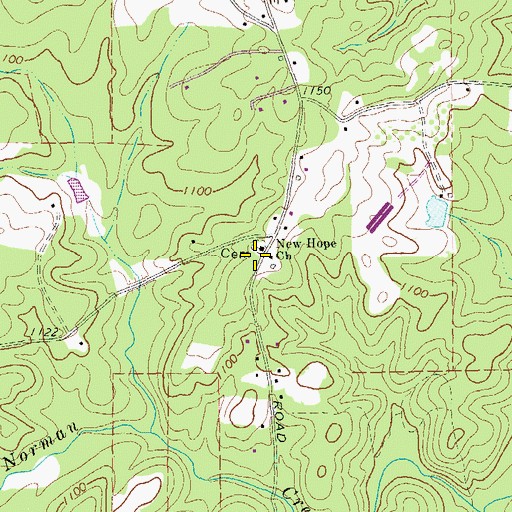 Topographic Map of Midway School (historical), GA