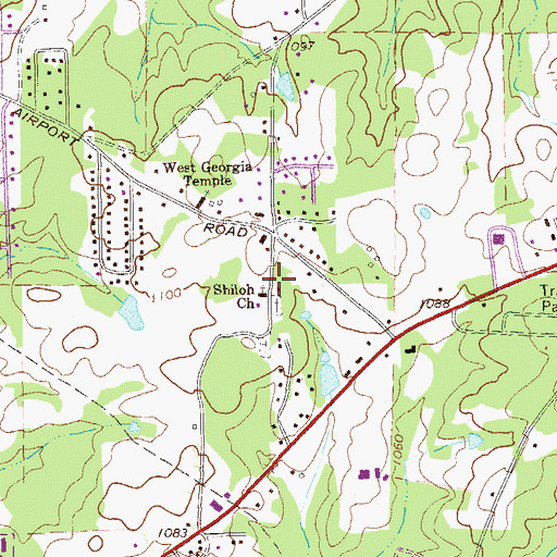 Topographic Map of Shady Dell School (historical), GA