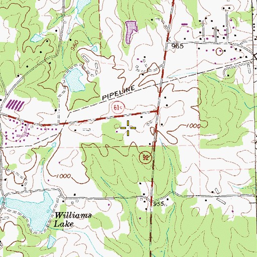 Topographic Map of Ashley Acres, GA