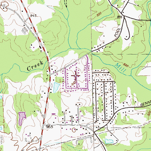 Topographic Map of Deer Run, GA