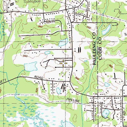 Topographic Map of Forkwood, GA