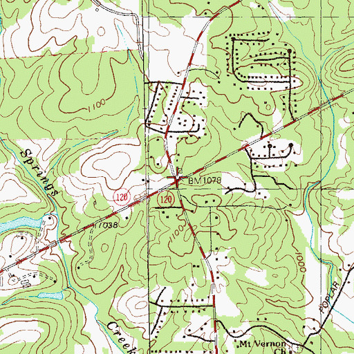 Topographic Map of Gold Creek, GA