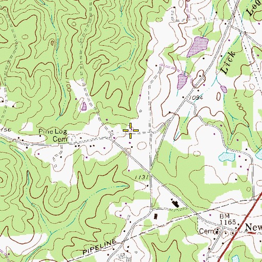 Topographic Map of New Georgia Estates, GA