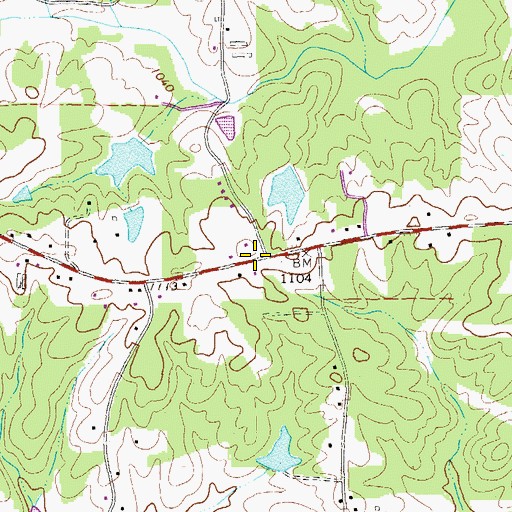 Topographic Map of Ridge Corners, GA