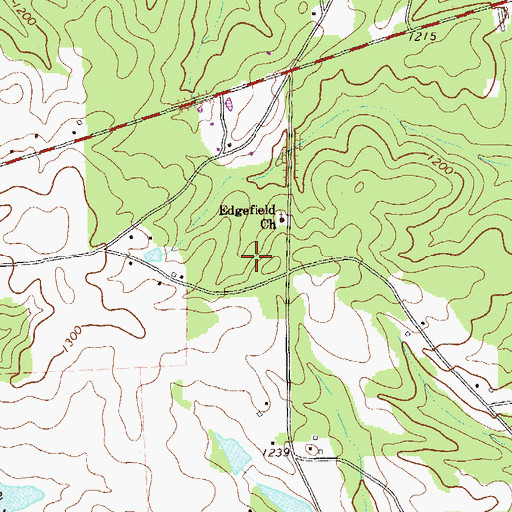 Topographic Map of Suburban Estates, GA