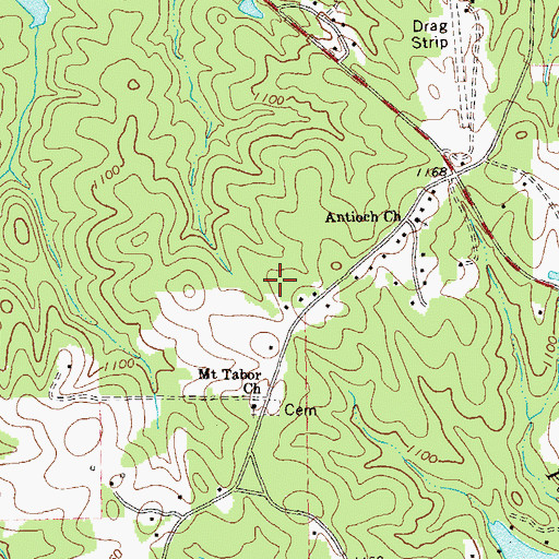 Topographic Map of Tabor Estates, GA