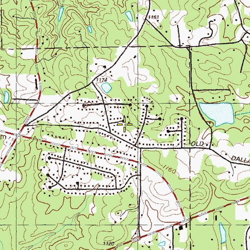 Topographic Map of Watson Glen, GA