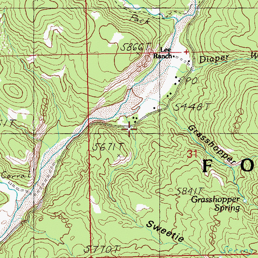 Topographic Map of Sweetie Canyon, AZ