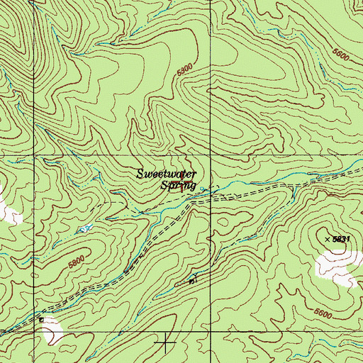 Topographic Map of Sweetwater Spring, AZ