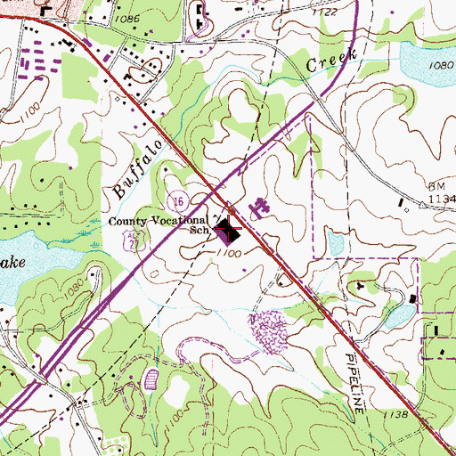 Topographic Map of Carroll County Technical Education Center, GA