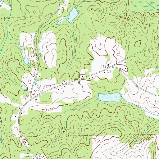 Topographic Map of Charity Church, GA