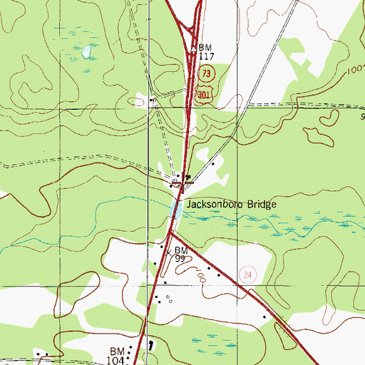 Topographic Map of Jacksonboro (historical), GA