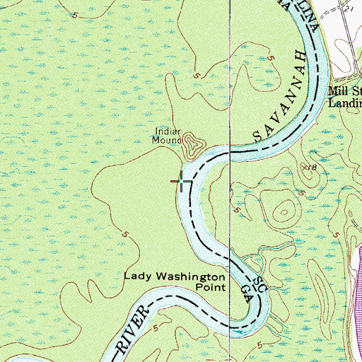 Topographic Map of Big Patten Landing, GA
