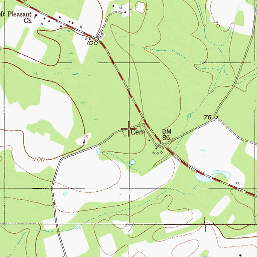 Topographic Map of Ryal Cemetery, GA