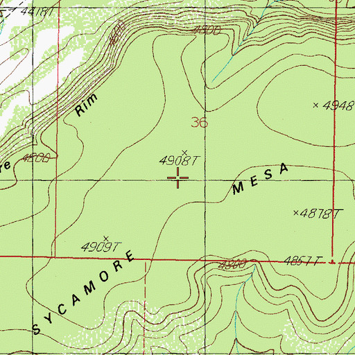 Topographic Map of Sycamore Mesa, AZ