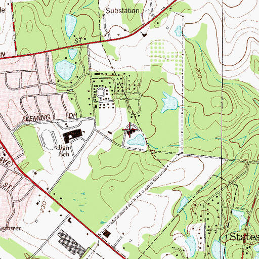 Topographic Map of Willingway Hospital, GA