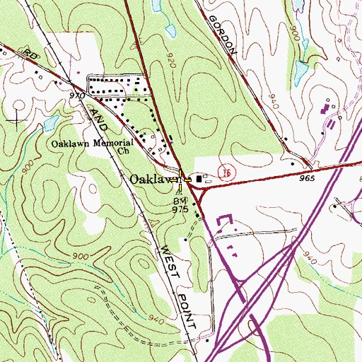 Topographic Map of Summer Hill School (historical), GA