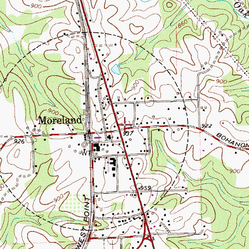 Topographic Map of Founders Cemetery, GA