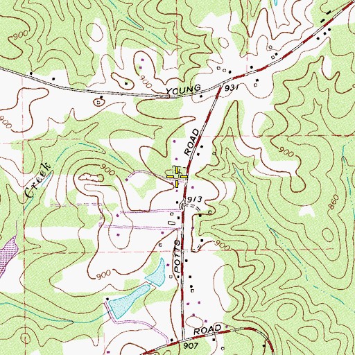 Topographic Map of Dodds Cemetery, GA