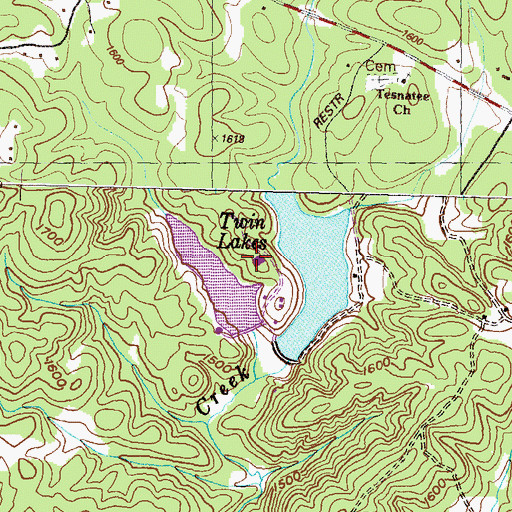Topographic Map of Camp Barney Medintz, GA