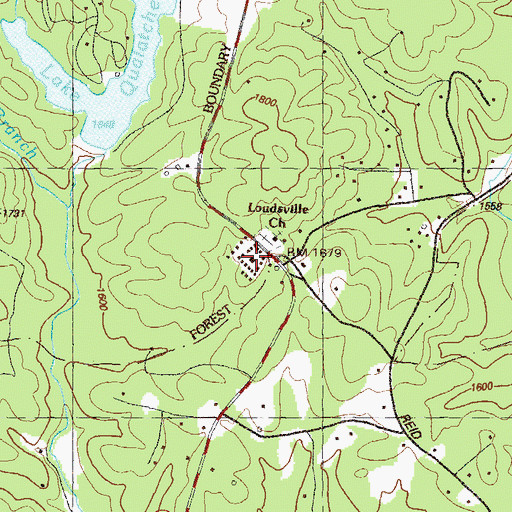 Topographic Map of Loudsville Camp Ground, GA