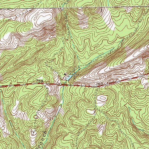 Topographic Map of Blue Spring, GA