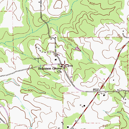Topographic Map of Bugg Cemetery, GA