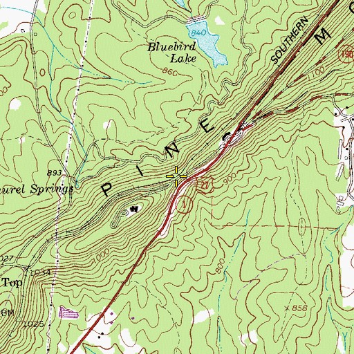Topographic Map of Hog Gap, GA