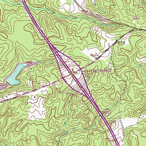 Topographic Map of Interchange 10, GA