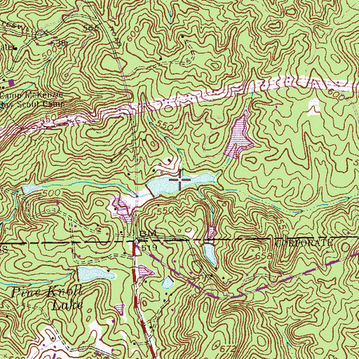 Topographic Map of Mirror Lake, GA