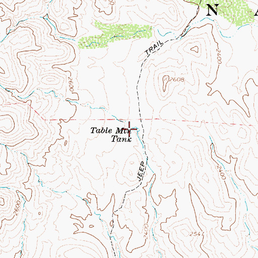 Topographic Map of Table Mountain Tank, AZ
