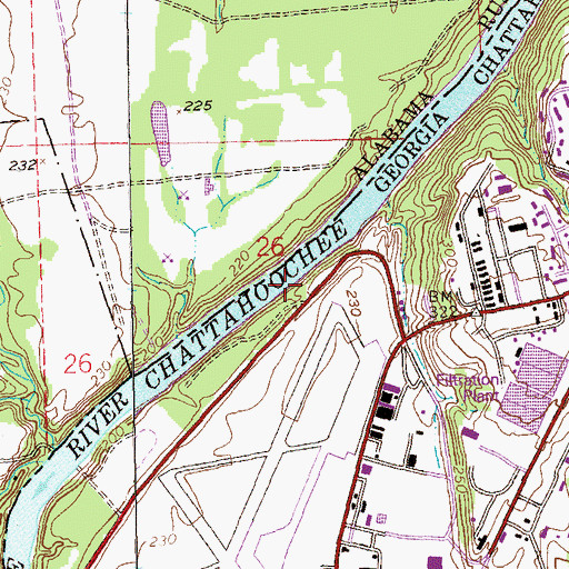 Topographic Map of Bradley Landing, GA